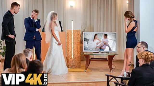 Bride4K Olivia Sparkle in stockings watches cheating teen euro fiancee get wedding gift to cancel wedding in Czech sex porn tube.