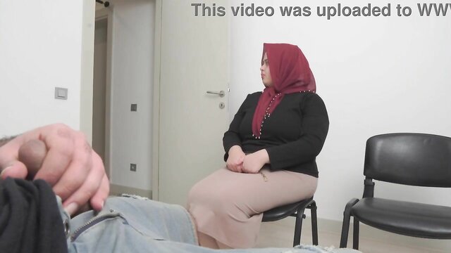 Muslim Hijab Woman Caught jerking off in Public Waiting Room - Must See Reaction!